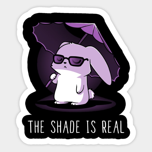 The Shade Is Real - Cool Cat With Glares And Umbrella Sticker by LazyMice